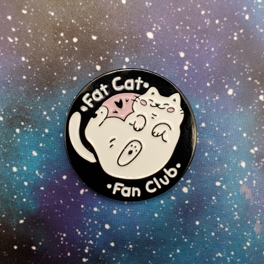 Fat Cat Fan Club Enamel Pin - Picture 1 of 3